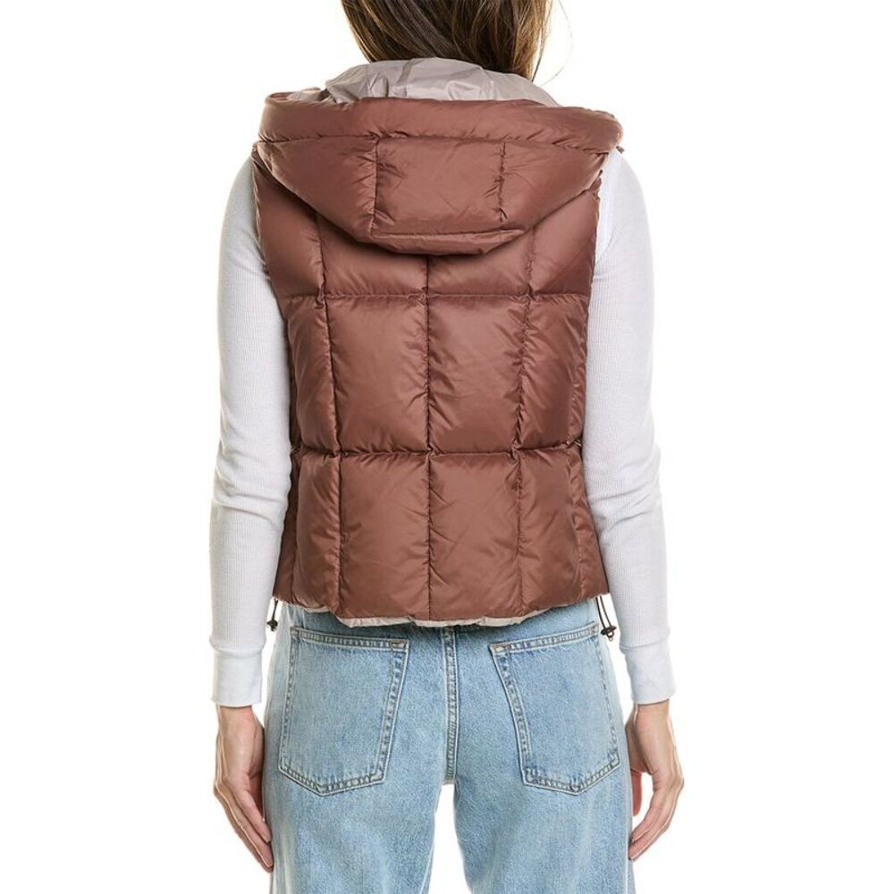Post Card Womens  La Villa Puffer Vest, Brown - Picture 2 of 3